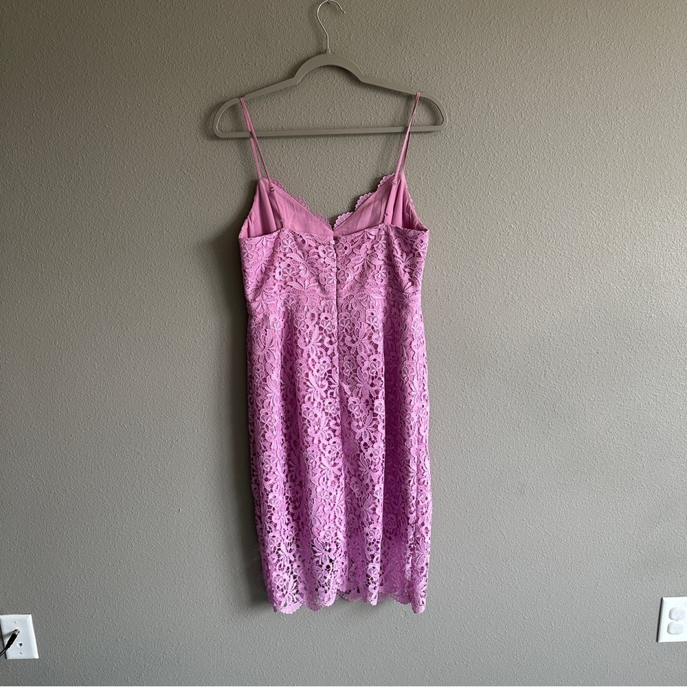 J. Crew Lavender Lace Midi Fitted Dress 8 - Picture 7 of 13